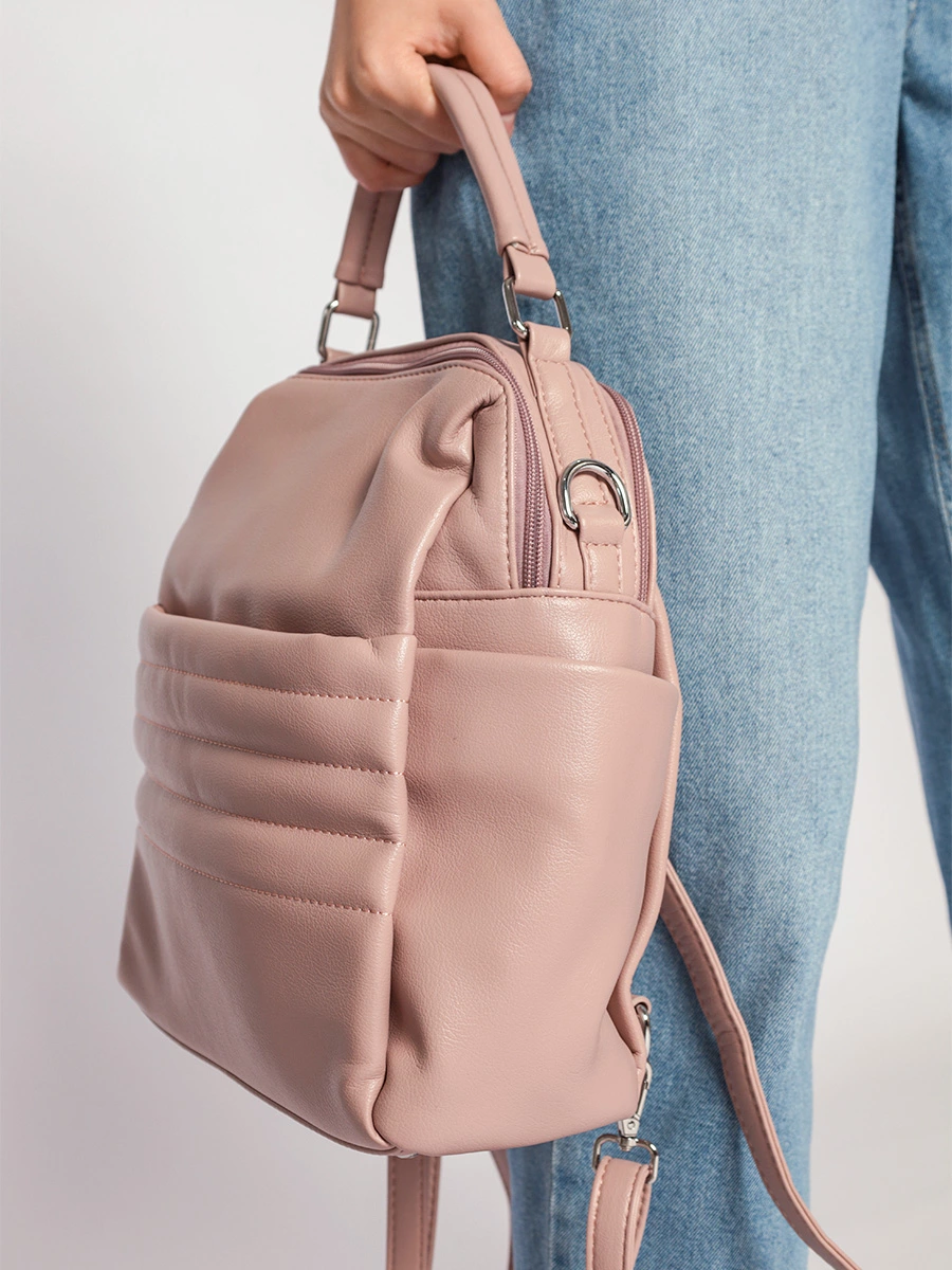 Рюкзак пудрового цвета со съемными лямками